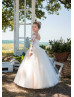 Long Sleeves Lace Tulle Keyhole Back Fairytale Flower Girl Dress